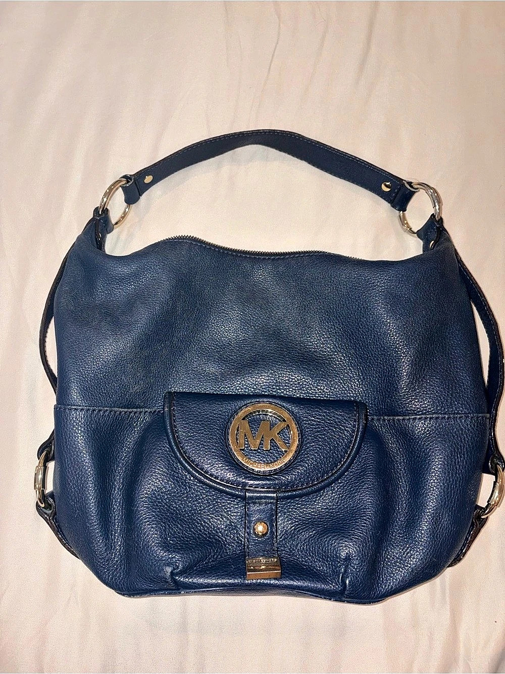 Michael Kors Blue Leather Shoulder Bag